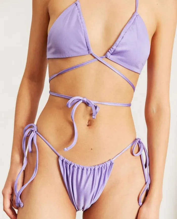 ALOHAS Swimwear Women Palm Tree Glim 8211 Purple Bikini Top