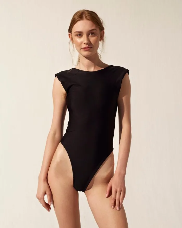 ALOHAS Swimwear Women The Cube 8211 Black Recycled Nylon Swimsuit