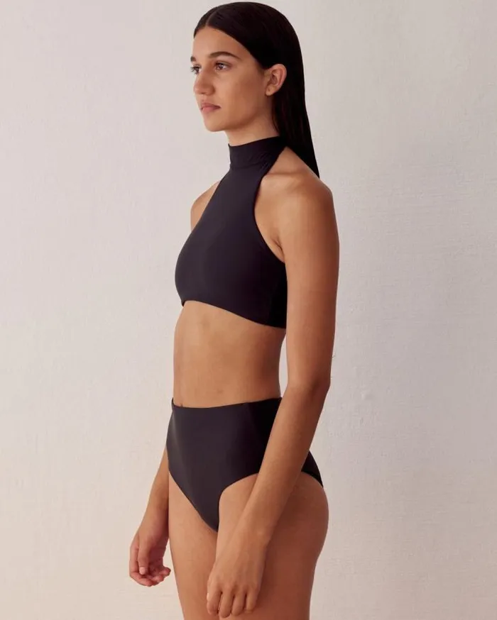 ALOHAS Swimwear Women The Higher 8211 Black Econyl Bikini Top