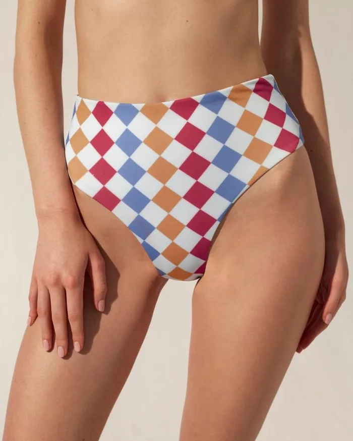 ALOHAS Swimwear Women The Pentagon 8211 High Waisted Checkered Bikini Bottom