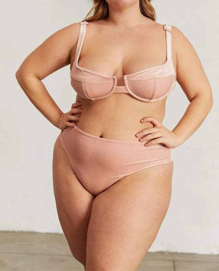 ALOHAS Swimwear Women The Pentagon 8211 Pink Velvet Bikini Bottom