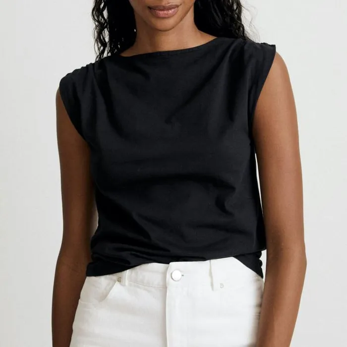 ALOHAS Tops Women Calm 8211 Black Cotton Top