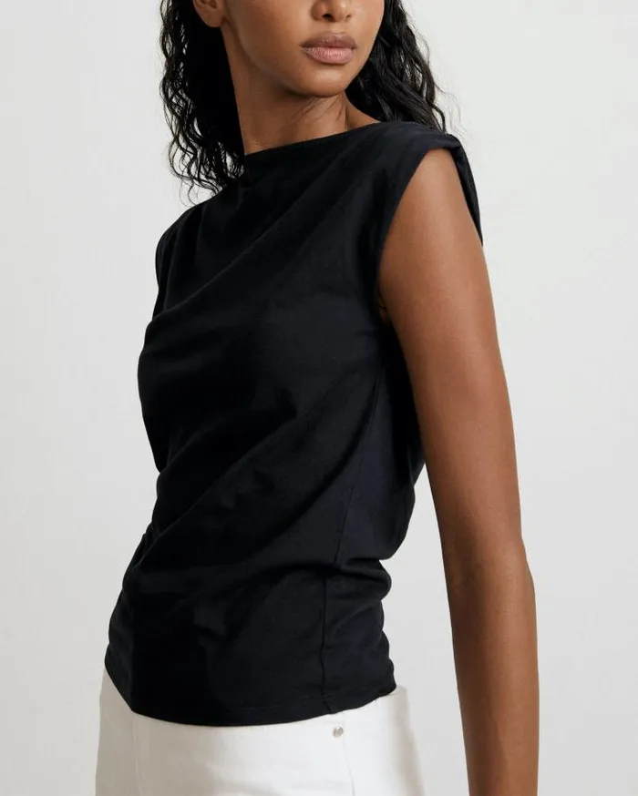 ALOHAS Tops Women Calm 8211 Black Cotton Top