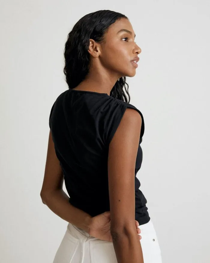 ALOHAS Tops Women Calm 8211 Black Cotton Top