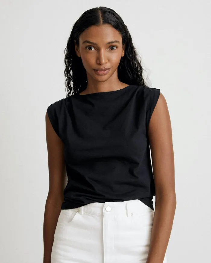 ALOHAS Tops Women Calm 8211 Black Cotton Top