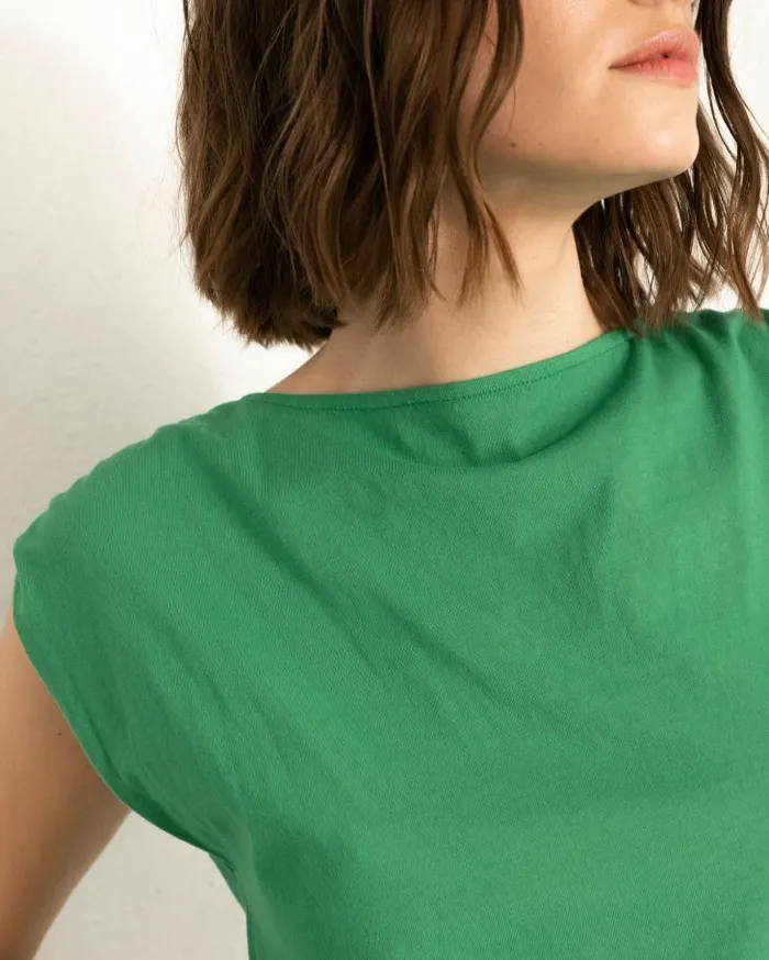 ALOHAS Tops Women Calm 8211 Green Cotton Top ALOHAS Tops Women Calm 8211 Green Cotton Top