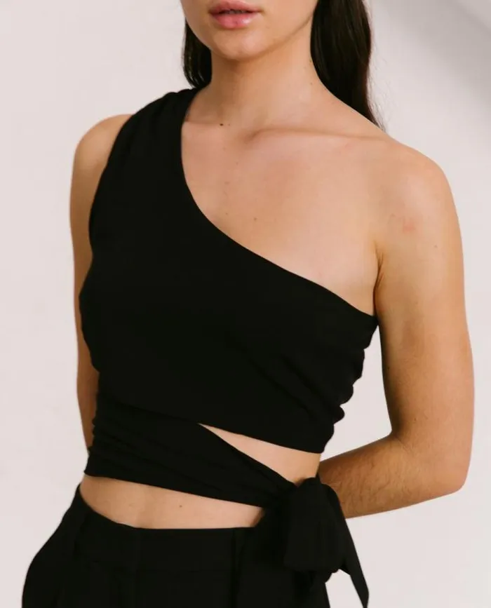 ALOHAS Tops Women Magnet 8211 Black Cotton Top