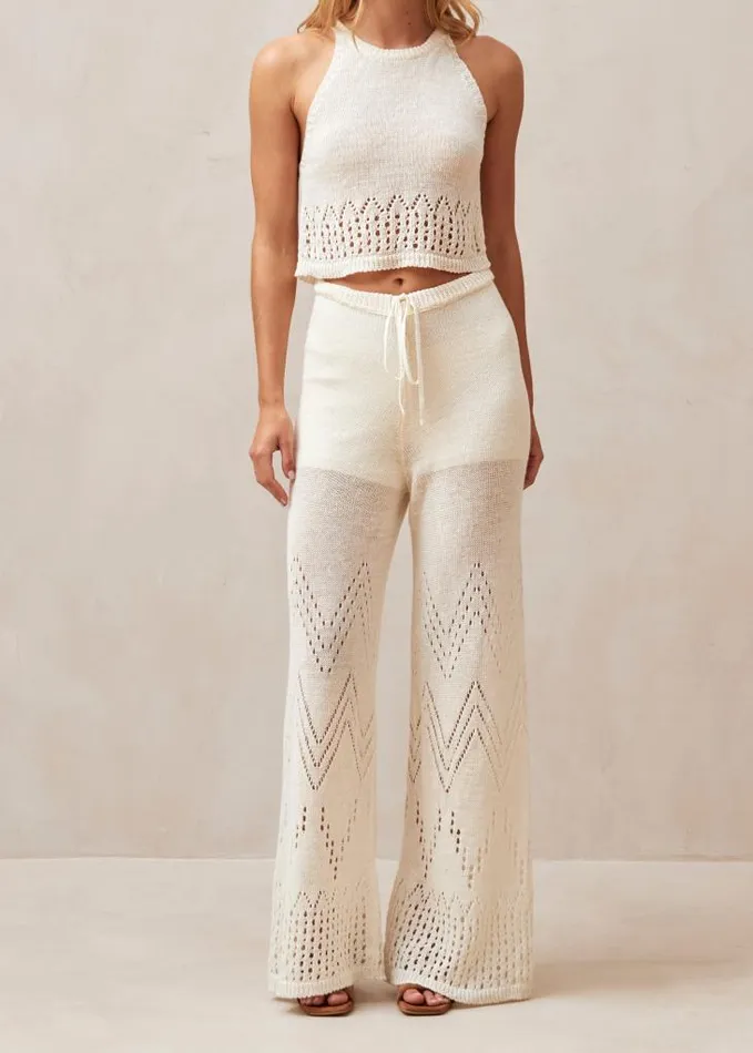 ALOHAS Tops Women Praiano 8211 White Crochet Top