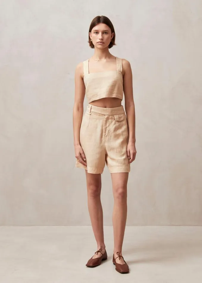 ALOHAS Tops Women Rai 8211 Beige Linen Top