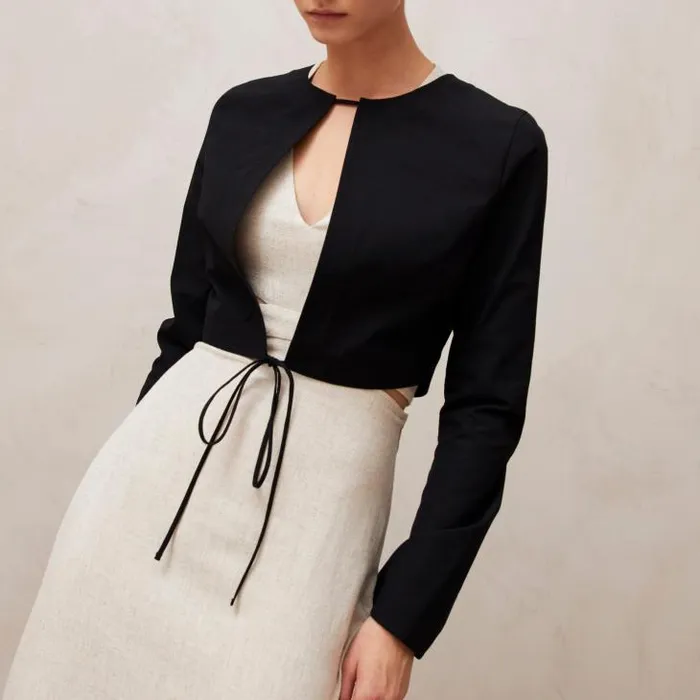 ALOHAS Tops Women Siv 8211 Black Cotton Jacket