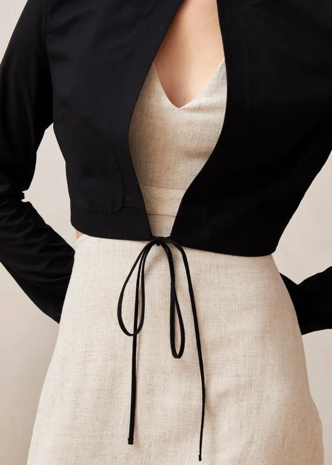 ALOHAS Tops Women Siv 8211 Black Cotton Jacket
