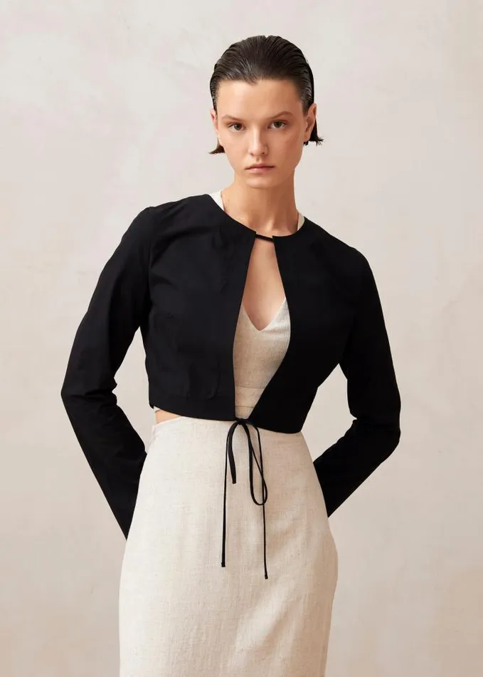 ALOHAS Tops Women Siv 8211 Black Cotton Jacket