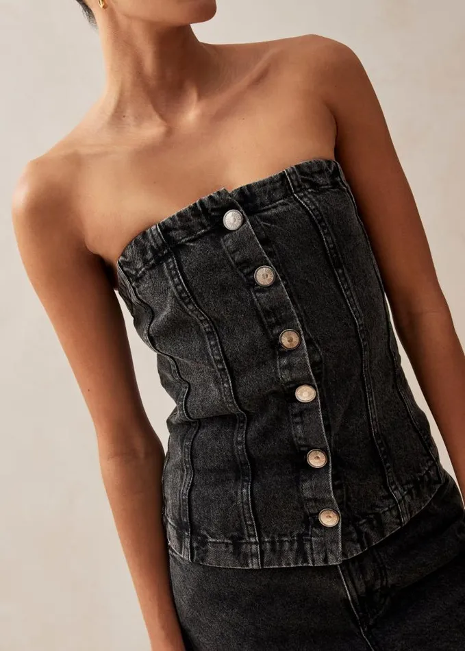 ALOHAS Tops Women Troyes 8211 Black Denim Top