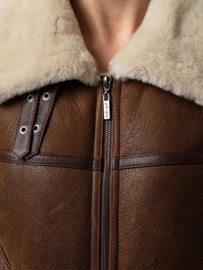Amelia Aviator Jacket 8211 Brown Brown Women Saint And Sofia Coats and Jackets