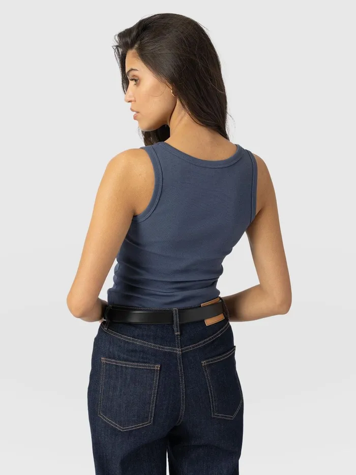 Asher Scoop Neck Vest 8211 Dusty Blue Dusty Blue Women Saint And Sofia Casual Tops