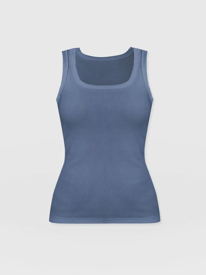 Asher Scoop Neck Vest 8211 Dusty Blue Dusty Blue Women Saint And Sofia Casual Tops