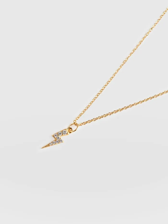 Astral Lightning Charm Necklace 8211 Gold Gold Women Saint And Sofia Necklaces