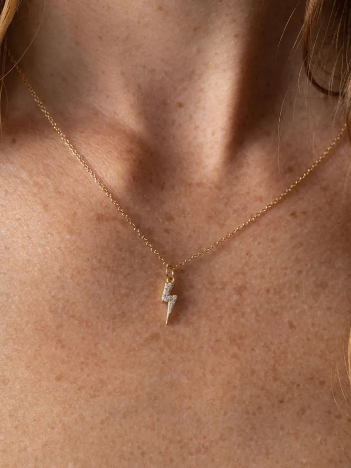 Astral Lightning Charm Necklace 8211 Gold Gold Women Saint And Sofia Necklaces