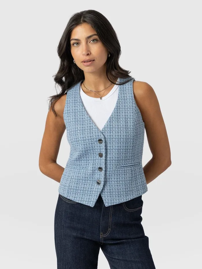 Astrid Waistcoat 8211 Pale Blue Pale Blue Women Saint And Sofia Blazers