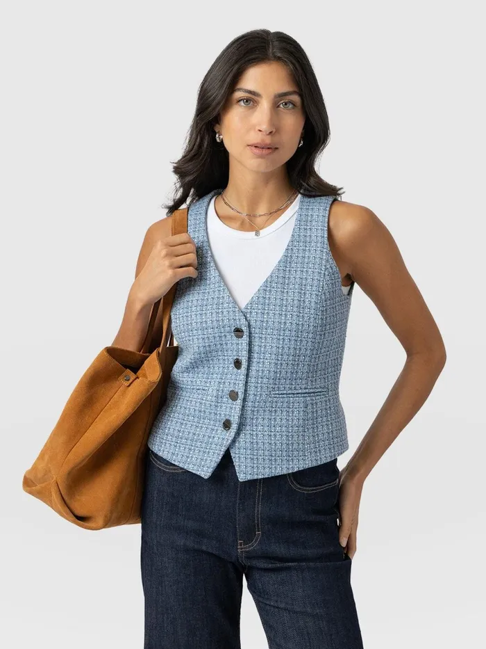 Astrid Waistcoat 8211 Pale Blue Pale Blue Women Saint And Sofia Blazers