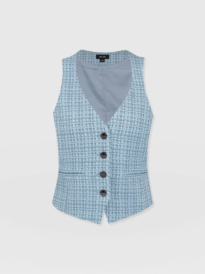 Astrid Waistcoat 8211 Pale Blue Pale Blue Women Saint And Sofia Blazers