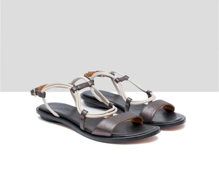 Audley Shoes Flat Leather Sandal Felicia Beige Women Flat