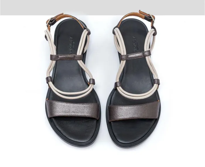 Audley Shoes Flat Leather Sandal Felicia Beige Women Flat