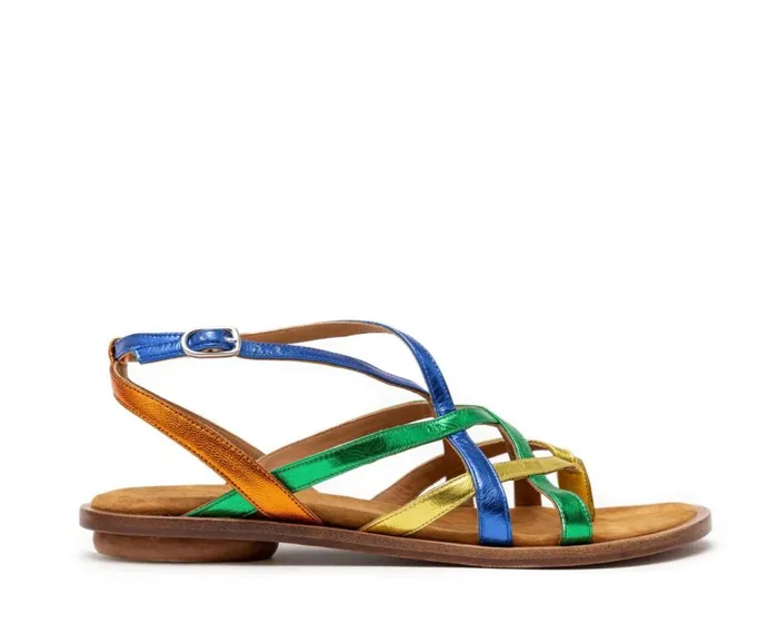 Audley Shoes Flat Leather Sandal Harika Blue Women Flat