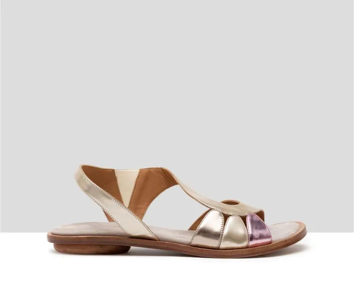 Audley Shoes Flat Leather Sandal Haroa Metallic Women Flat