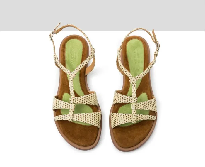 Audley Shoes Flat Leather Sandal Jaiden Green Women Flat