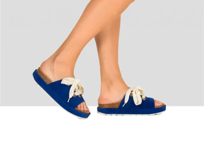 Audley Shoes Flat Leather Sandal Sirena Blue Women Flat