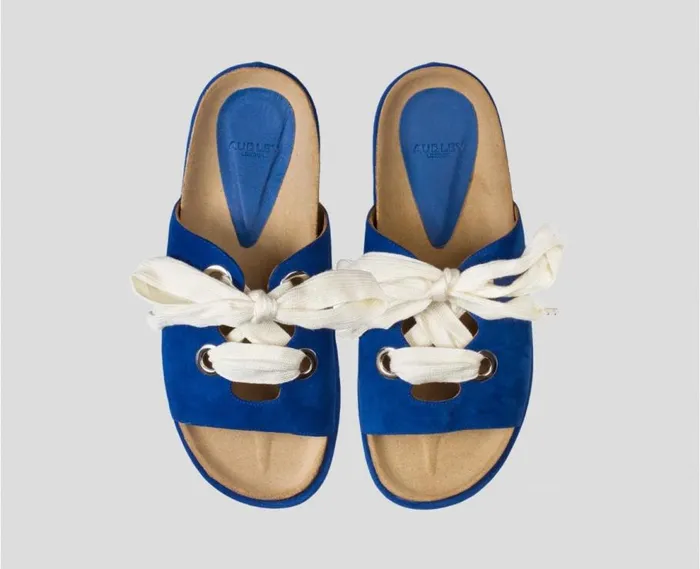 Audley Shoes Flat Leather Sandal Sirena Blue Women Flat
