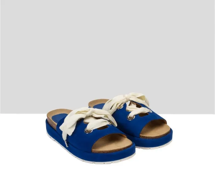Audley Shoes Flat Leather Sandal Sirena Blue Women Flat