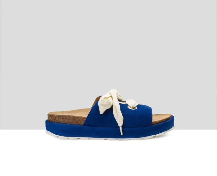 Audley Shoes Flat Leather Sandal Sirena Blue Women Flat