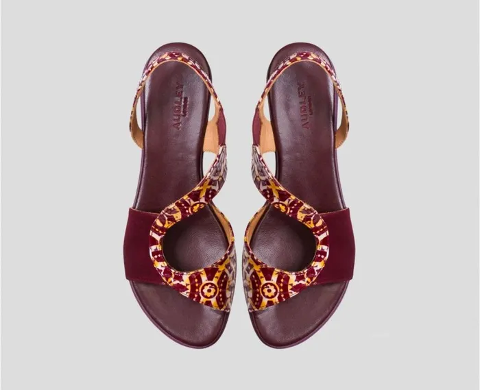 Audley Shoes Flat Leather Sandal Valli Print Women Flat