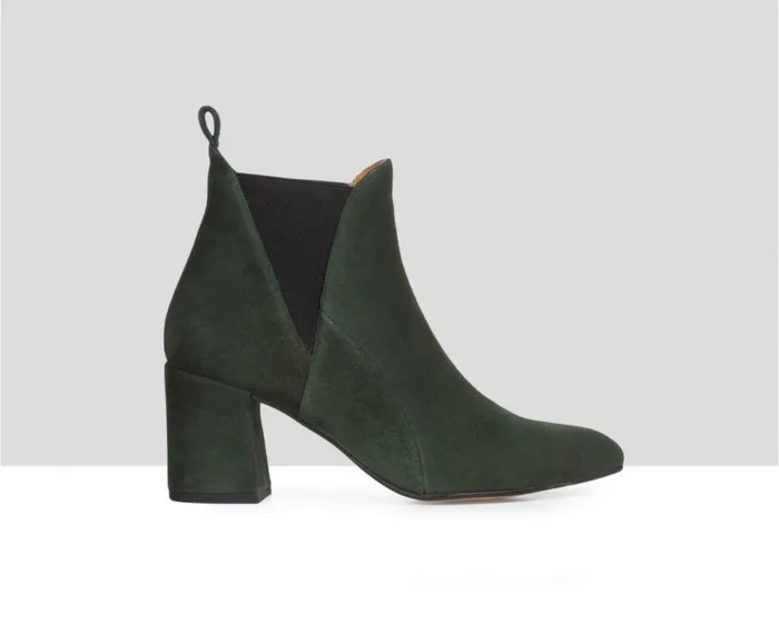Audley Shoes High Heel Leather Booties Emilia Green Women High Heel