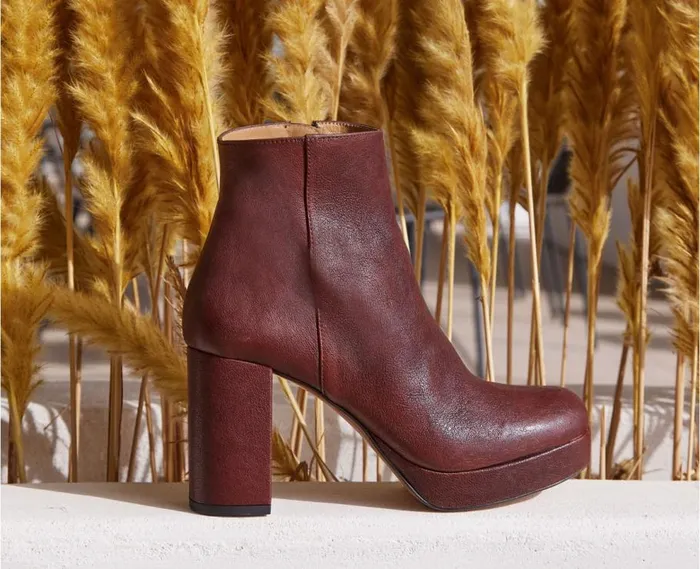 Audley Shoes High Heel Leather Booties Idona Burdeos Women High Heel