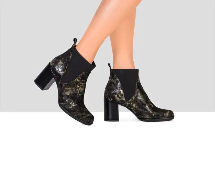 Audley Shoes High Heel Leather Booties Tikva Black Women Wedges And Platforms
