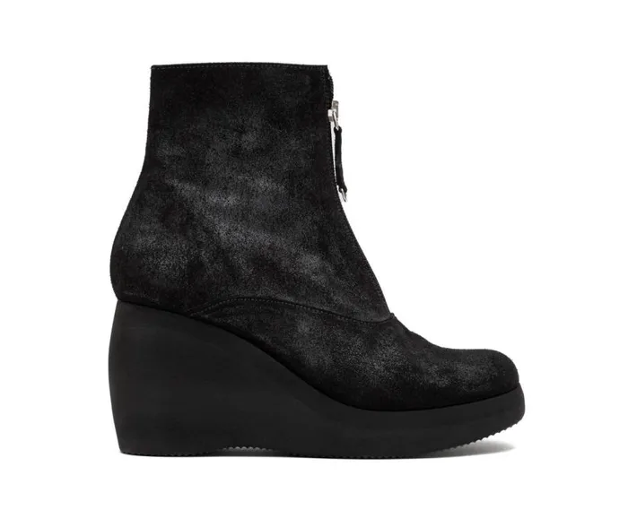 Audley Shoes High Heel Leather Platform Booties Gaelia Black Women High Heel