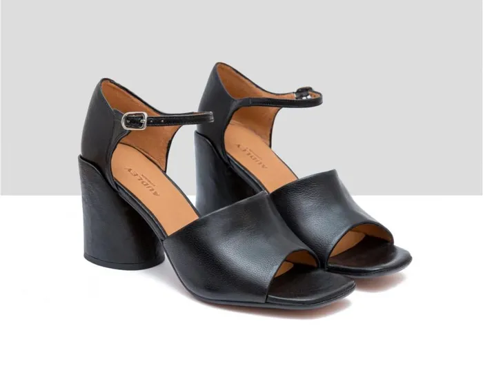 Audley Shoes High Heel Leather Sandal Fabianne Black Women High Heel
