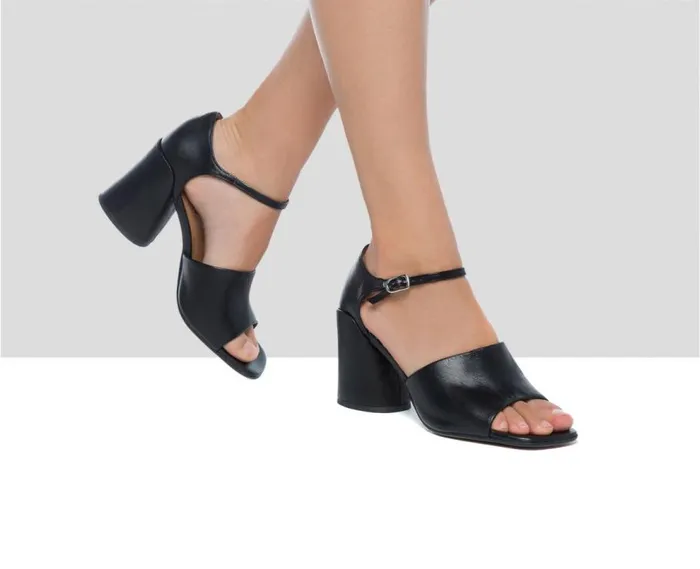 Audley Shoes High Heel Leather Sandal Fabianne Black Women High Heel