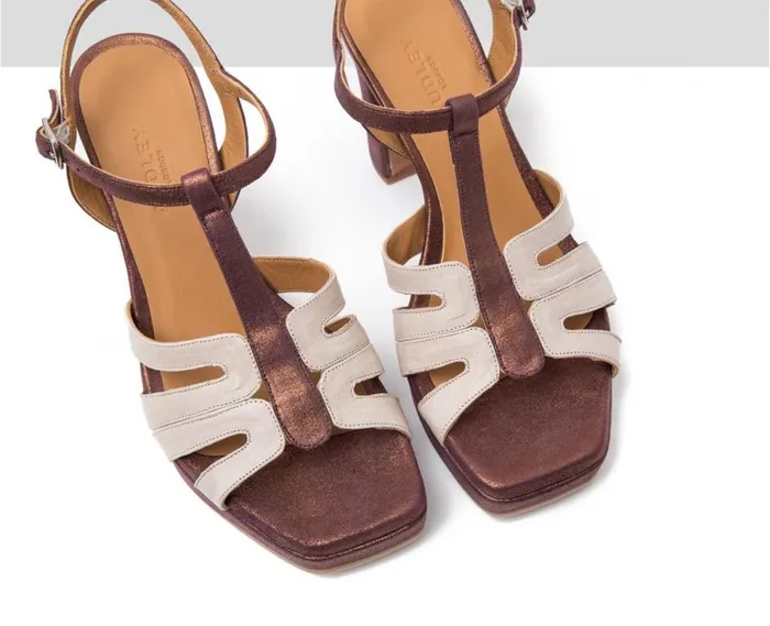 Audley Shoes High Heel Leather Sandal Fabiola Beige Women High Heel