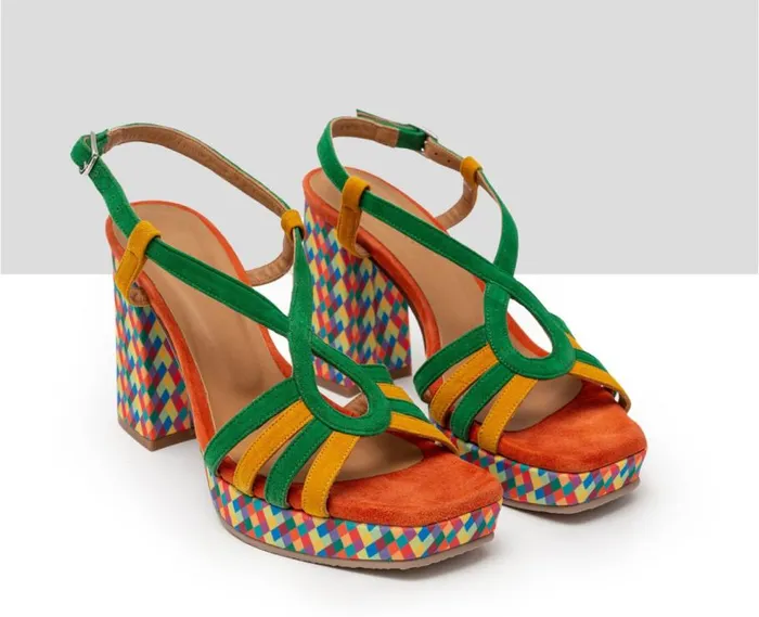 Audley Shoes High Heel Leather Sandal Haiwei Green Women Wedges And Platforms