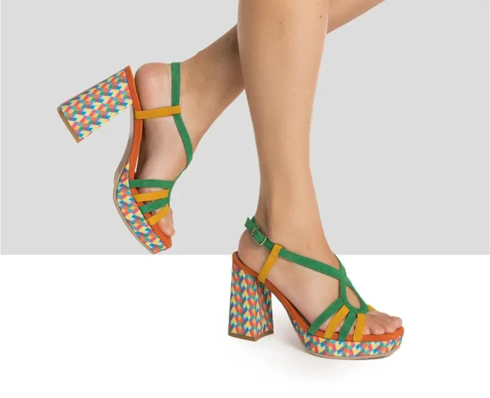 Audley Shoes High Heel Leather Sandal Haiwei Green Women Wedges And Platforms