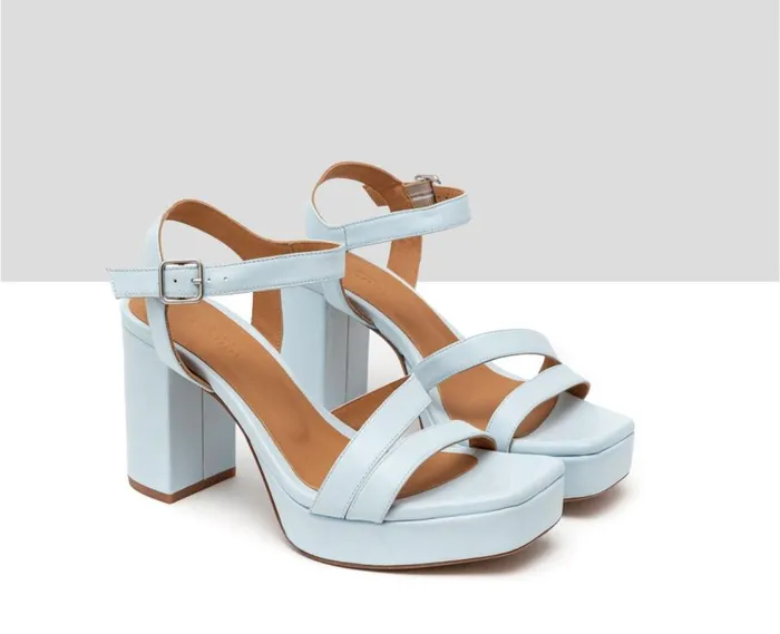 Audley Shoes High Heel Leather Sandal Hoshi Blue Women High Heel