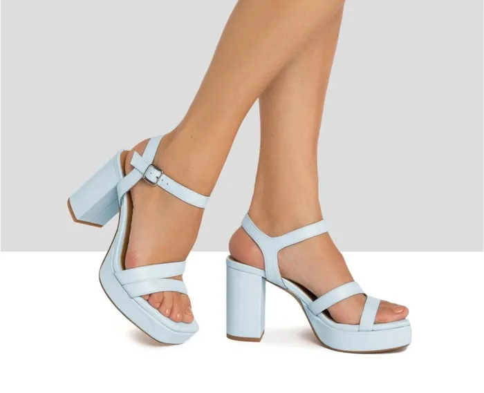 Audley Shoes High Heel Leather Sandal Hoshi Blue Women High Heel