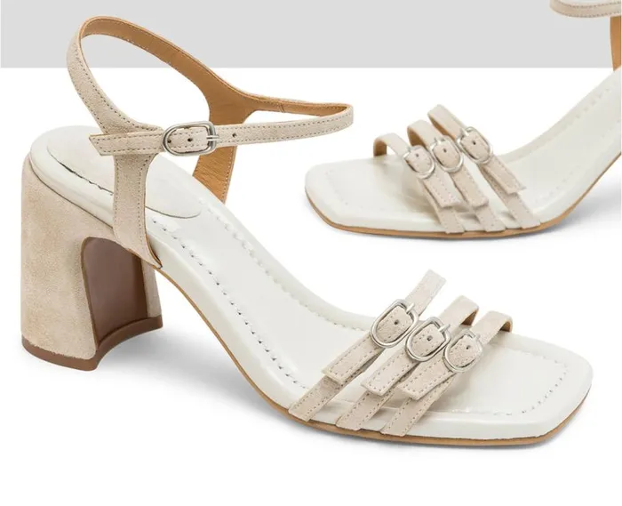 Audley Shoes High Heel Leather Sandal Jayne Beige Women High Heel