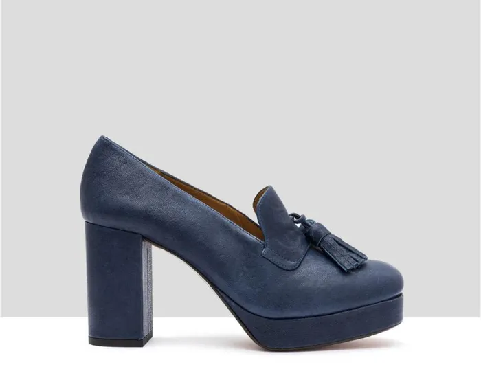 Audley Shoes High Heel Leather Shoe Idra Blue Women High Heel