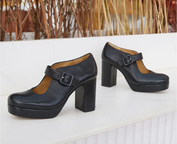 Audley Shoes High Heel Leather Shoe Ivette Black Women High Heel