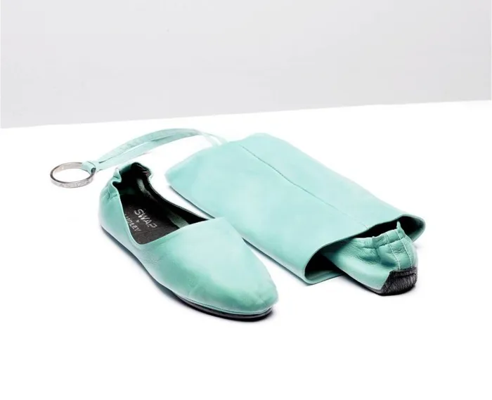 Audley Shoes Leather Swap Mint Green Women Swaps